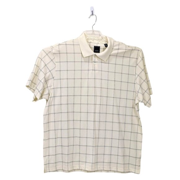 Arrow Mens White Checkered Polo Shirt XXLT Cotton/Polyester Blend Classic Fit - Picture 2 of 16
